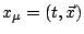$x_{\mu}=(t,\vec{x})$