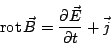 \begin{displaymath}
\ensuremath{\mathrm{rot}\, \vec}{B} = \ensuremath{\frac{\partial \vec{E}}{\partial t}}+ \vec{j}
\end{displaymath}