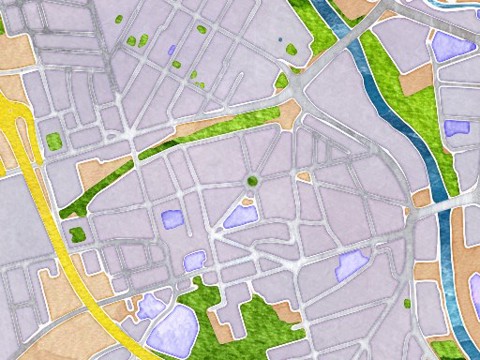 WaterColorMap: painting Hanover from OpenStreetMap, a work in progress